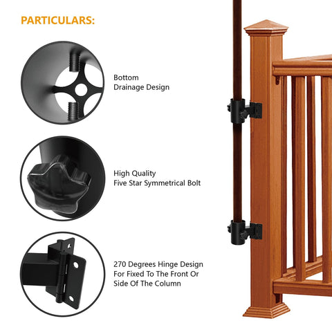 Walrkaur black finish umbrella deck mount for weather resistance and style