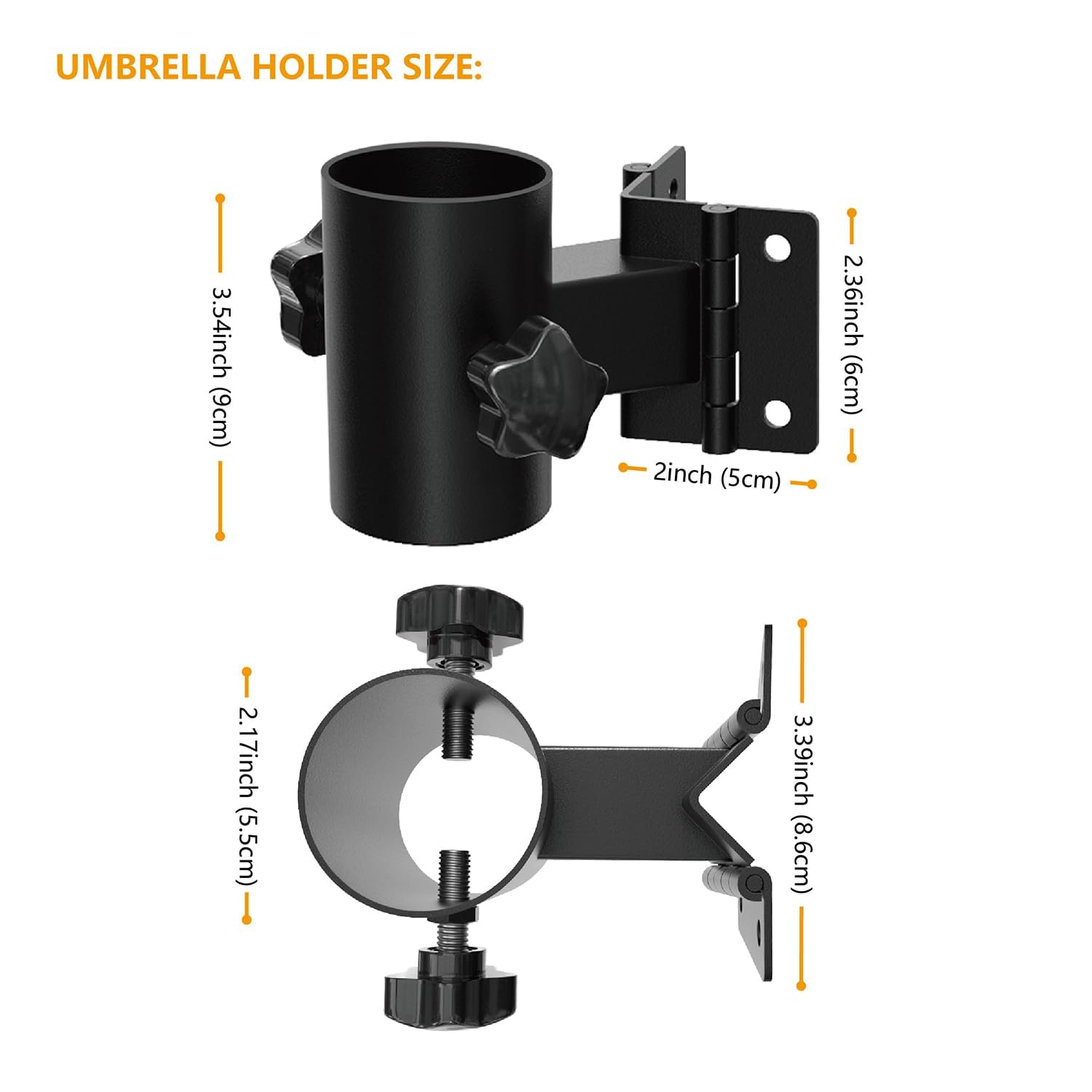 Walrkaur heavy-duty umbrella holder mounts flat surfaces for stable shade on patios
