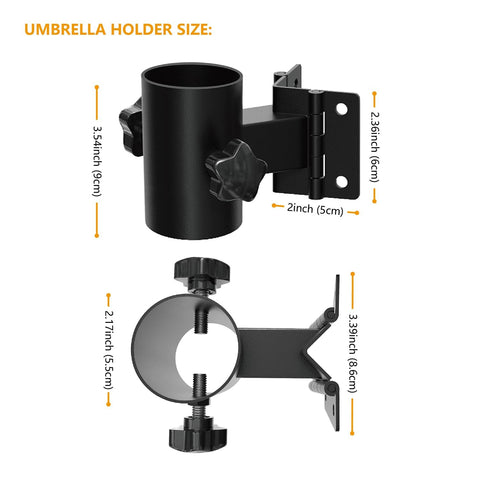 Walrkaur heavy-duty umbrella holder mounts flat surfaces for stable shade on patios