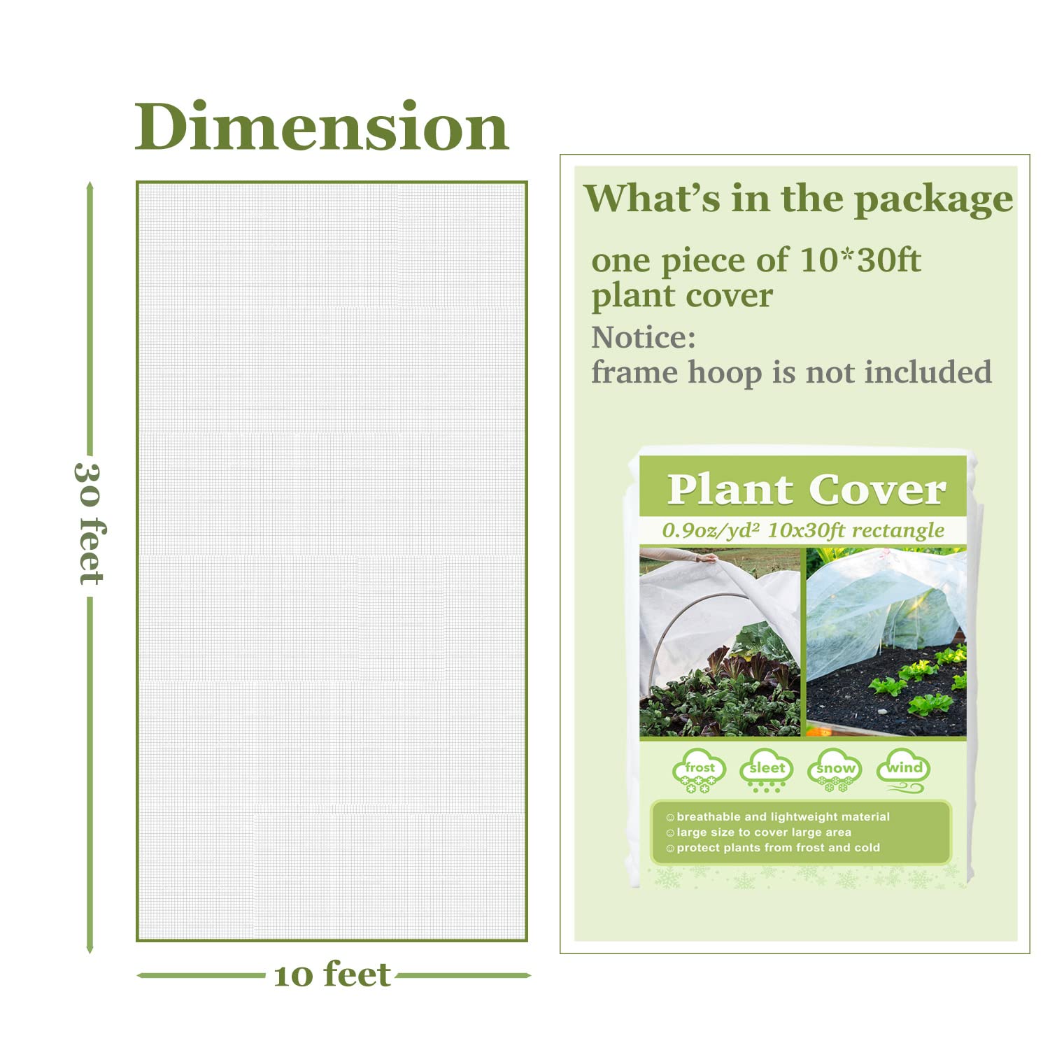 Walwe plant covers offering 70% light transmission to support plant growth