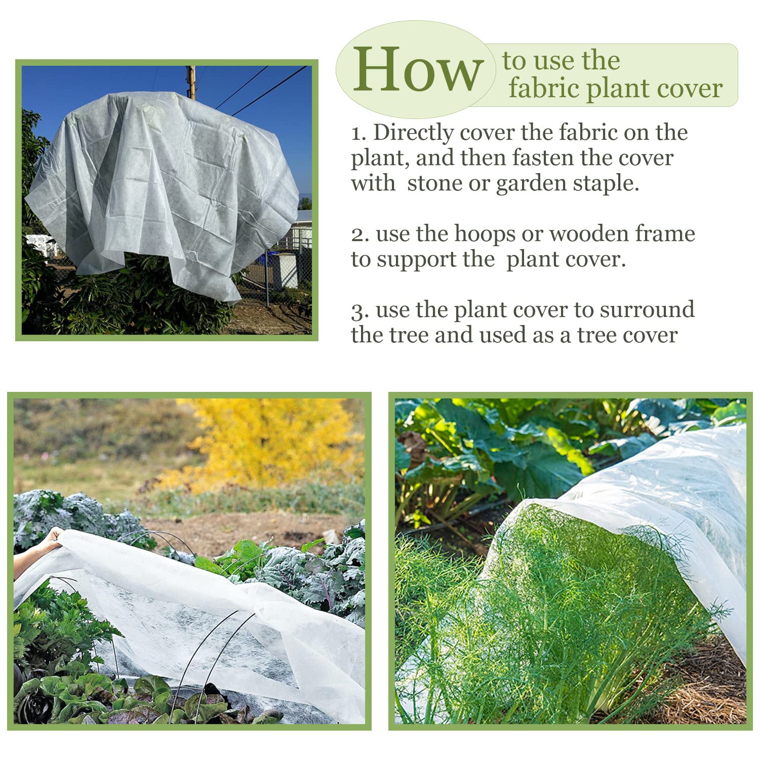 Walwe plant covers installed with hoops for easy setup