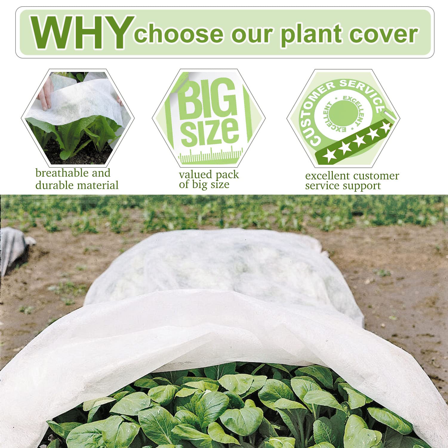 Walwe plant covers show lightweight breathable fabric designed for rain and sun