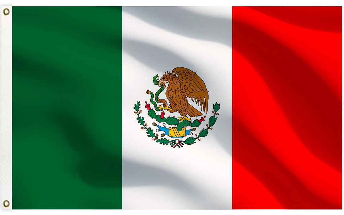 WANSHUNDE Mexican flag 3x5 outdoor unfurled in sunlight for bold outdoor display