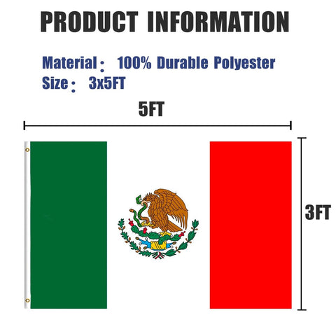 WANSHUNDE Mexican flag with vivid colors enhancing curb appeal