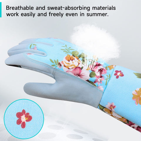 WANCHI touch-screen compatible gloves allow smartphone use while gardening.