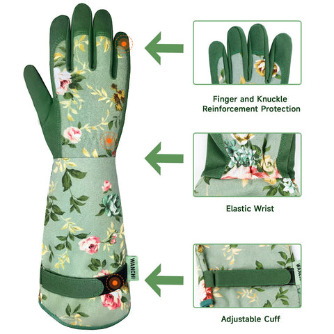 WANCHI glove features elastic wrist and adjustable cuffs for a secure fit.