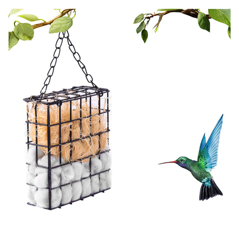 WANGDEFA nesting material set with raffia and wool for cozy outdoor nesting.