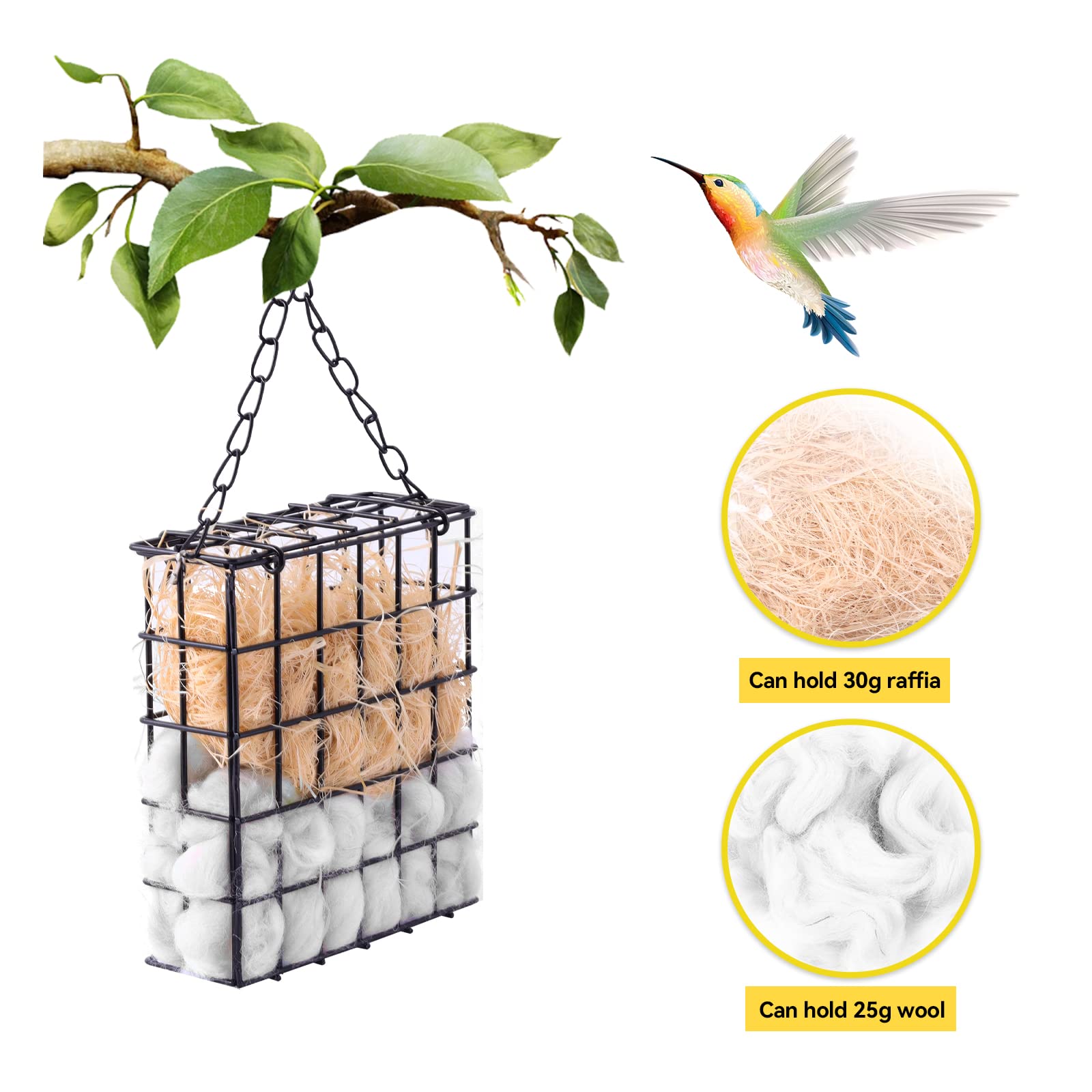 WANGDEFA hanging bird house shows a compact 4.9 x 1.8 x 5.3 inch design.