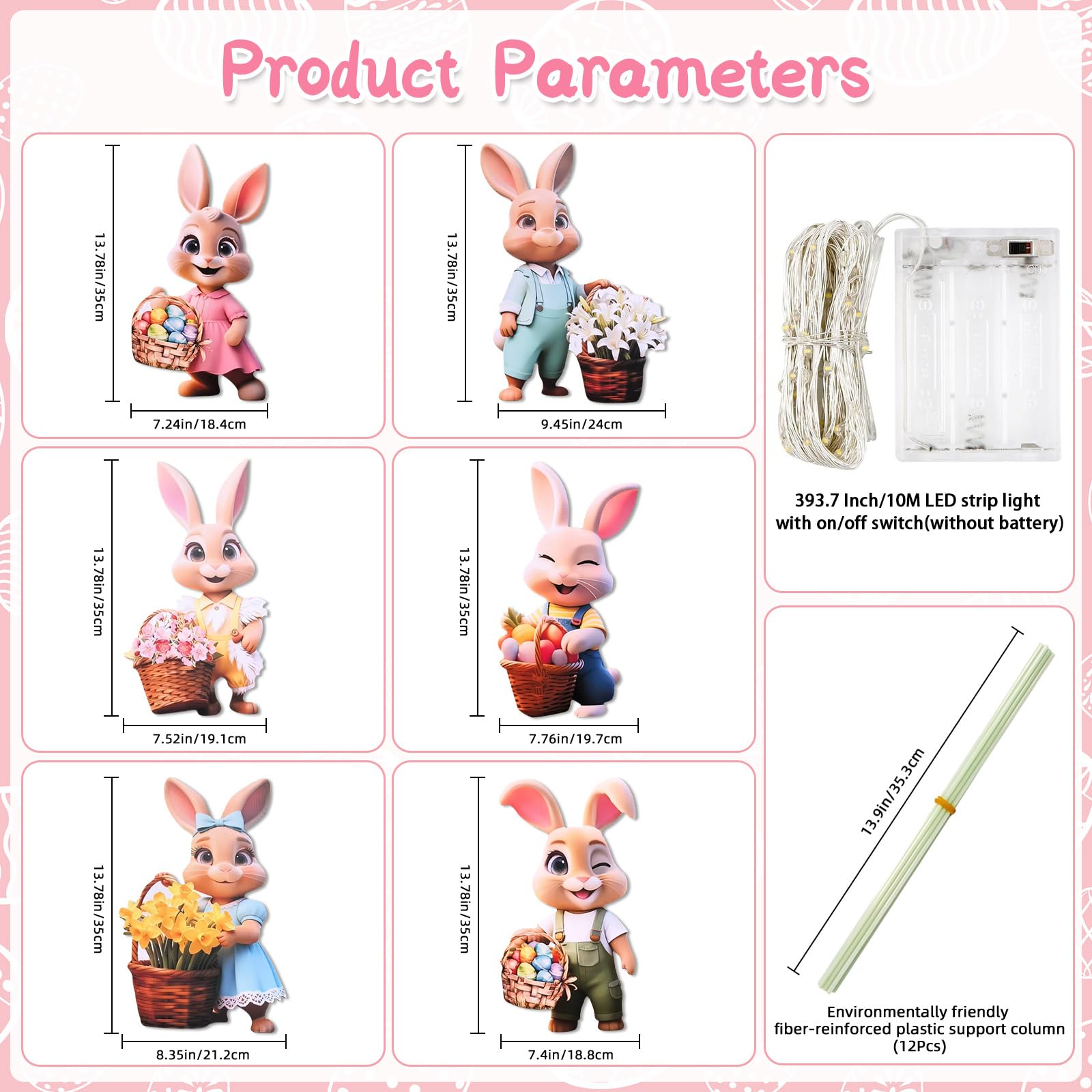 Wangdefu bunny signs measure 13.78 inches tall for visible impact
