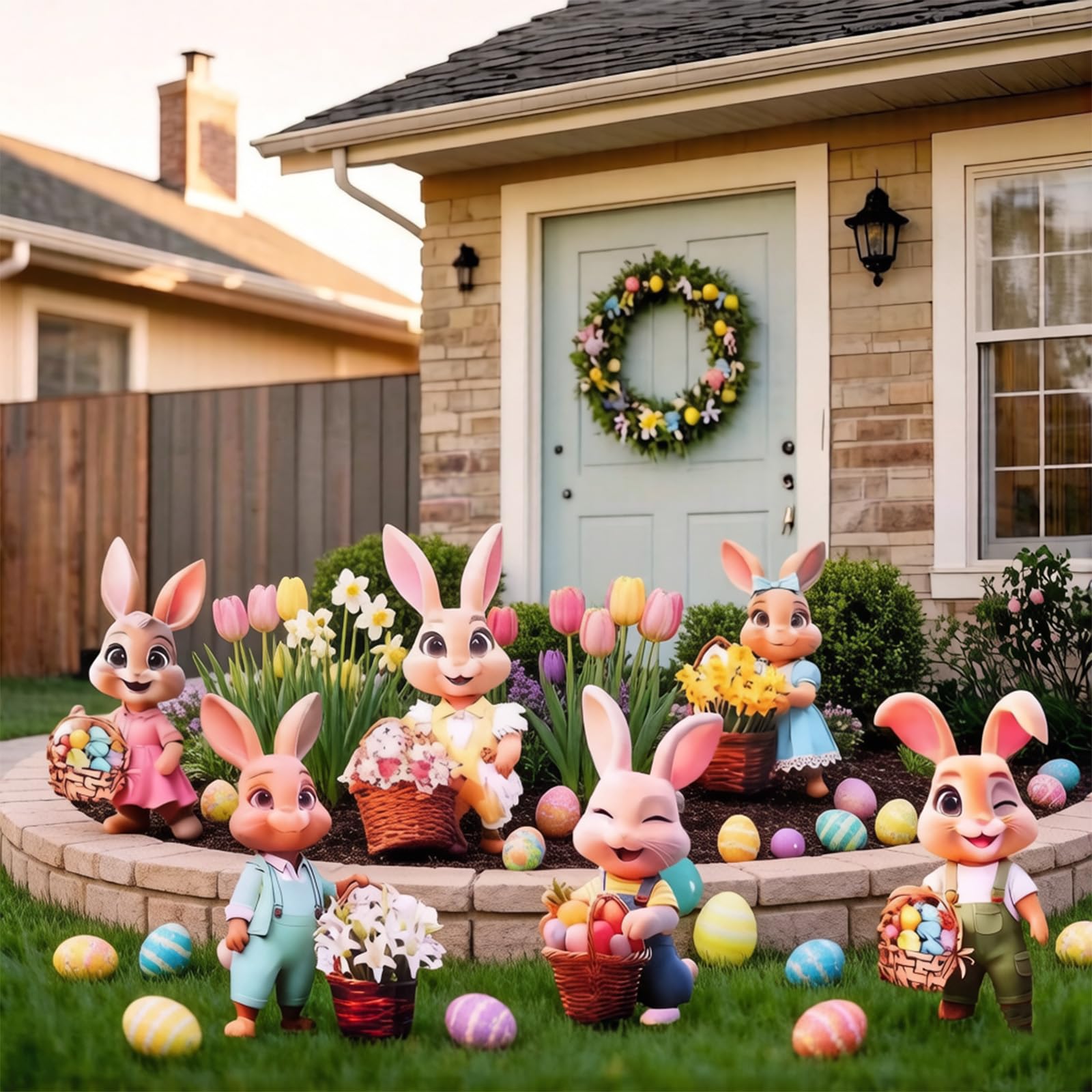 Wangdefu Easter bunny yard decorations suitable for indoor or outdoor display