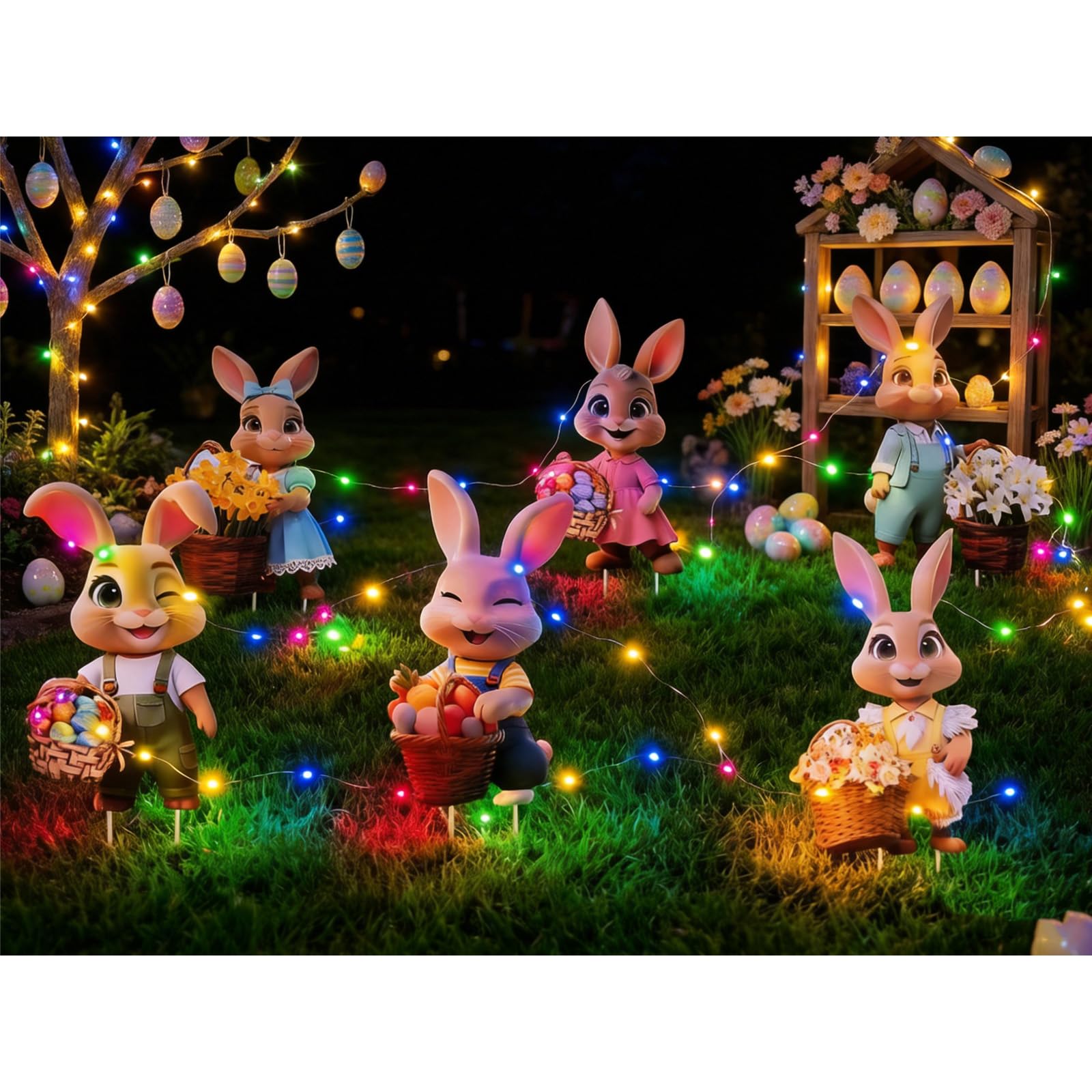 Wangdefu ground stakes with bunny signs enable quick installation