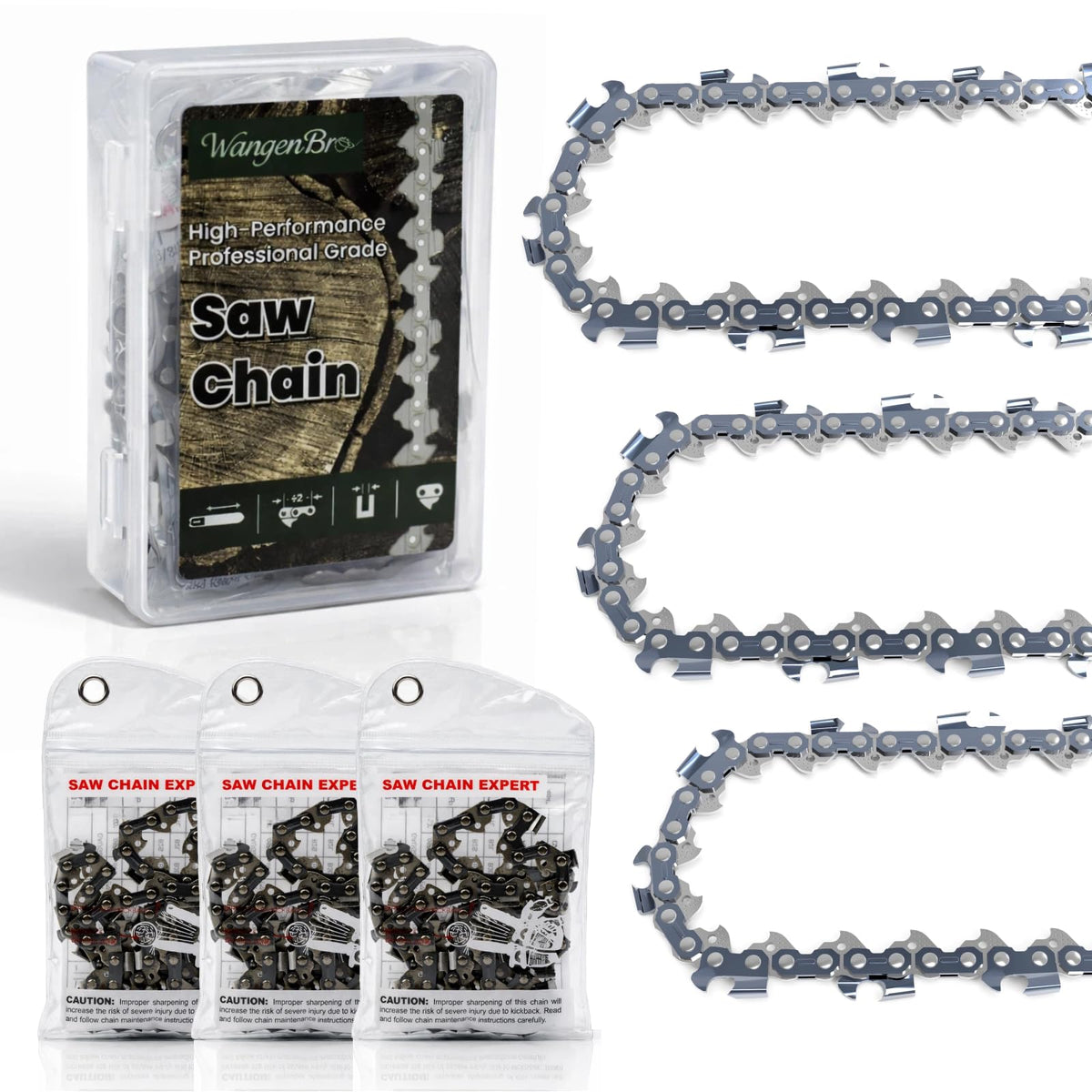 Wangenbro 10in chain packaging ready for installation on compatible saws