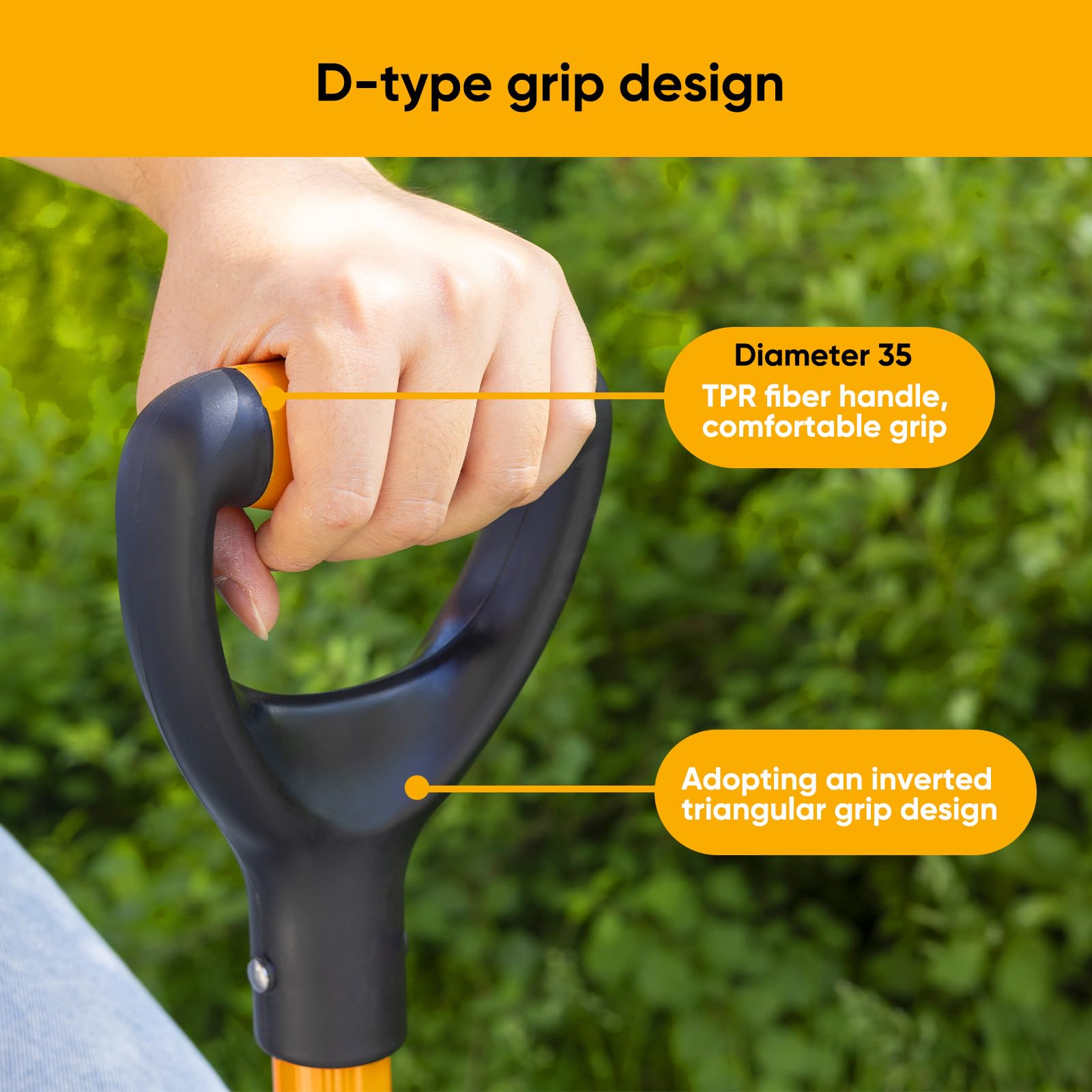 Wangyanhao flat shovel features a 41-inch handle for extended reach.