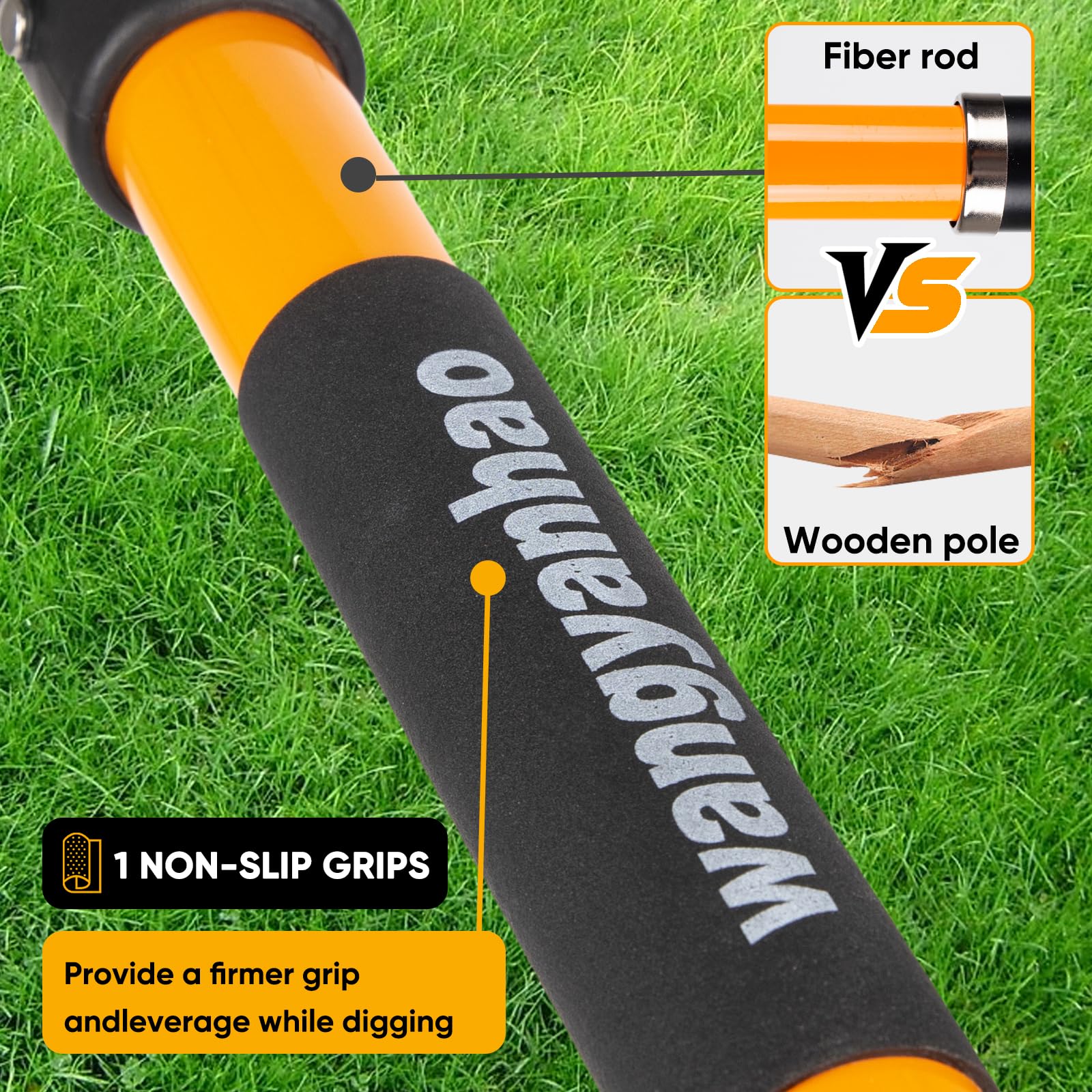 Wangyanhao flat shovel showcases a D-shaped handle for reduced fatigue.