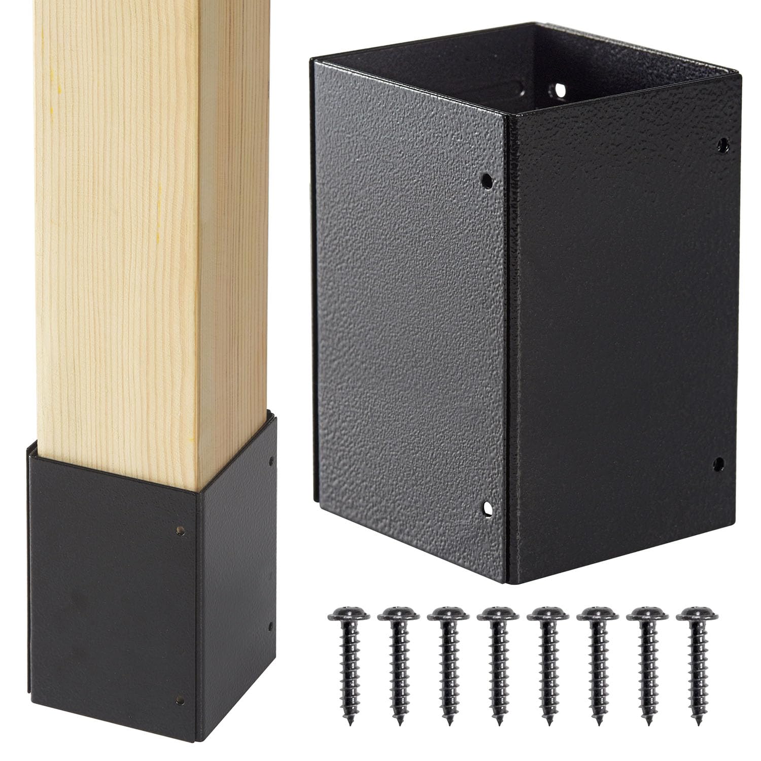 Wanhork post protector adjustable 3-6in coverage shields posts from rain and equipment wear