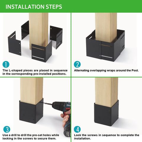 Wanhork wrapped-post fit demonstrates versatile overlap for 3.3-6in posts