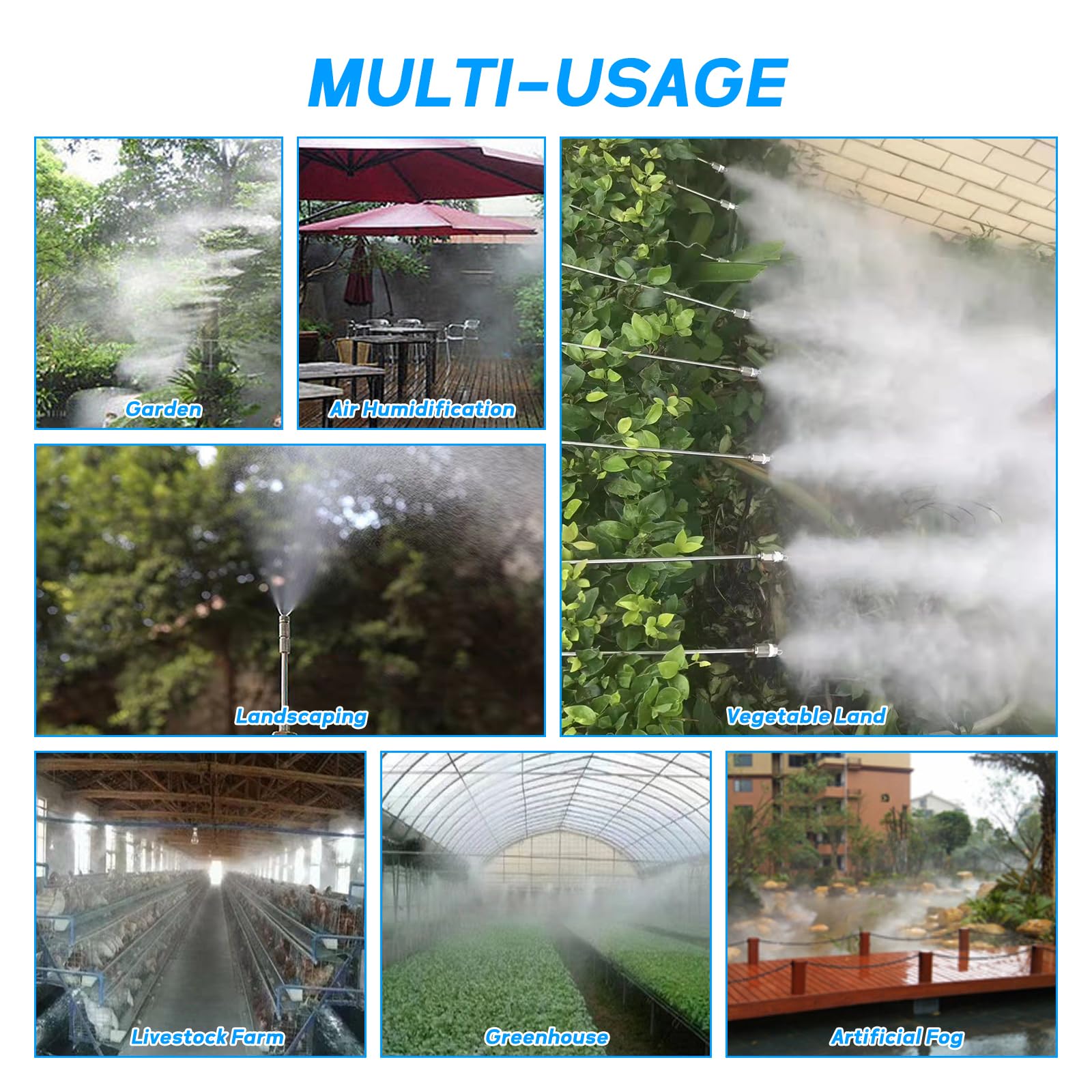 WANJIAHUI multi-use brass nozzle extensions support irrigation, cleaning, and humidification.