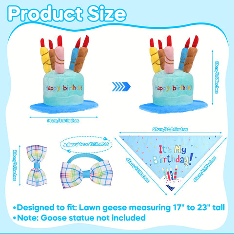 Wanocean blue bow-tie enhances goose charm for outdoor parties.
