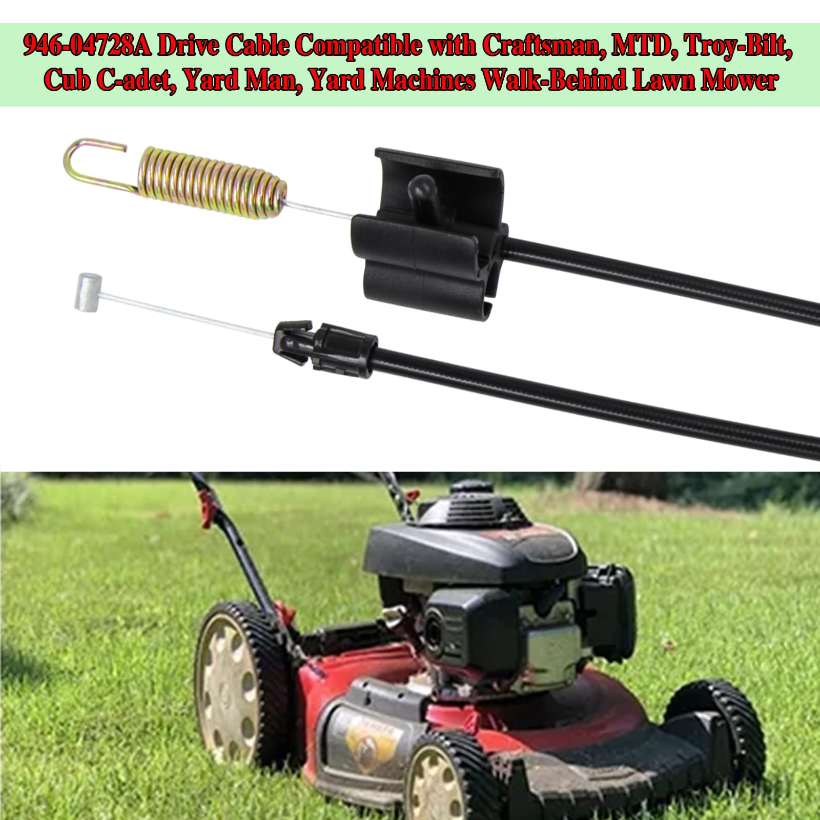 Wanotine drive cable compatible with Cub Cadet and Yard Machines for reliable mowing