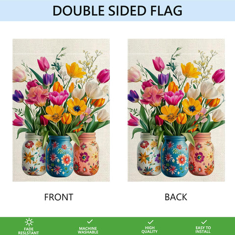 Wanpluml colorful flowers flag brightens patios, lawns, and balconies.