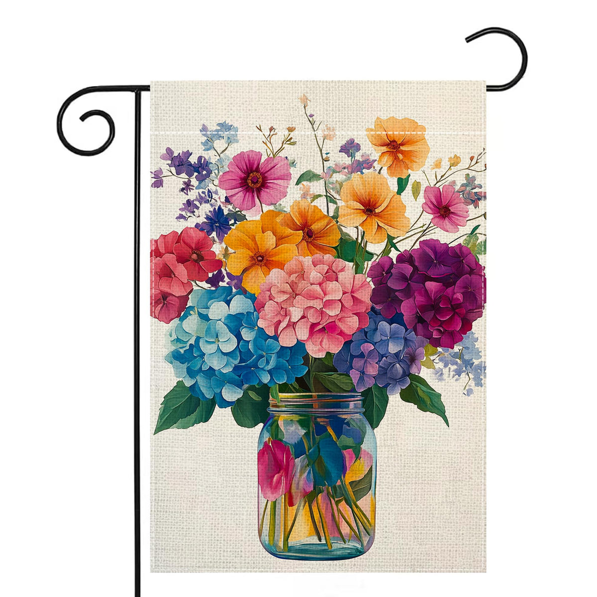 Wanpluml hydrangea garden flag with colorful flowers fluttering for curb appeal