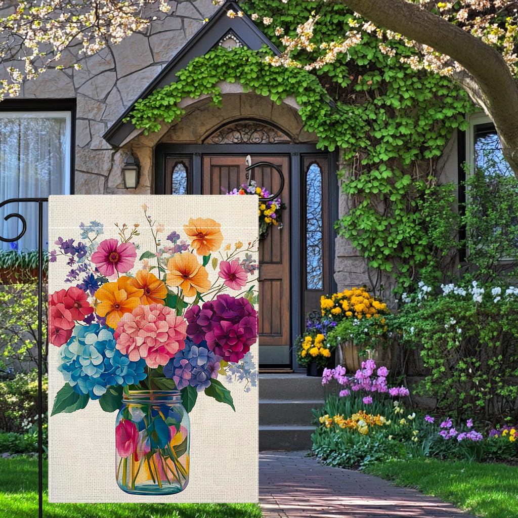 Wanpluml mason-jar garden flag ideal for spring garden decor