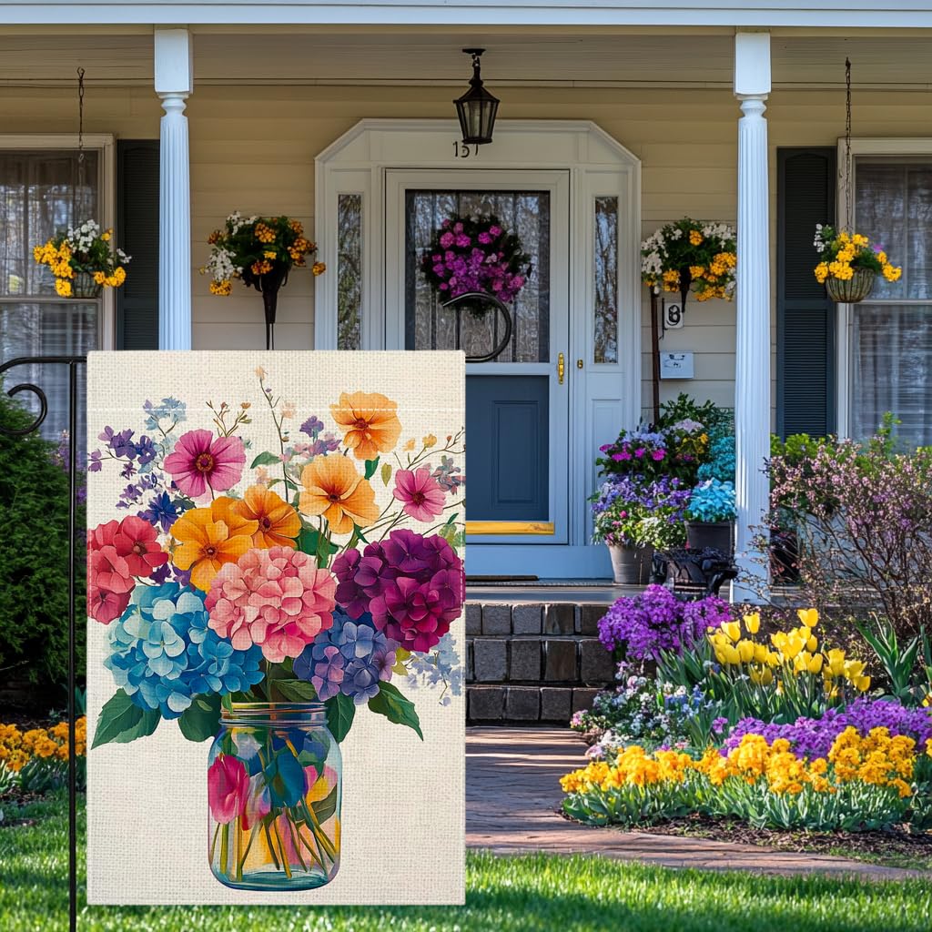 Wanpluml spring-summer floral flag brightening patios and yards