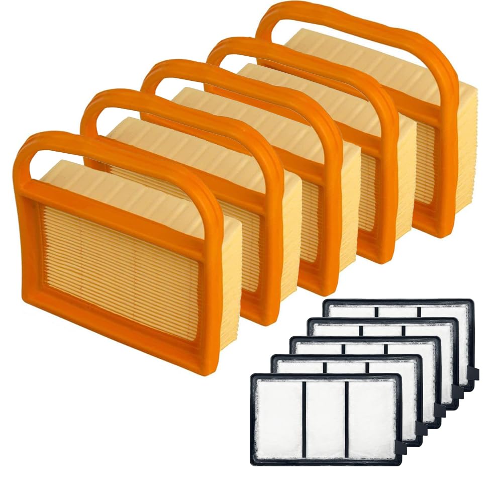 WanQin 5-pack air filter for Stihl TS410/TS420, shown in pack shot, ready for replacement.