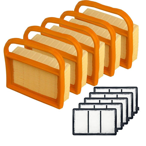 WanQin 5-pack air filter for Stihl TS410/TS420, shown in pack shot, ready for replacement.