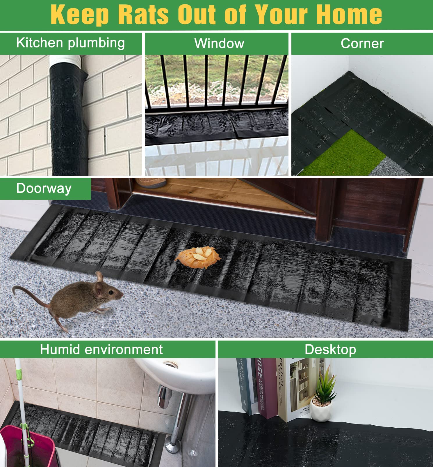 Wanqueen 47.2-by-11-inch sticky trap providing large surface for mice and rats