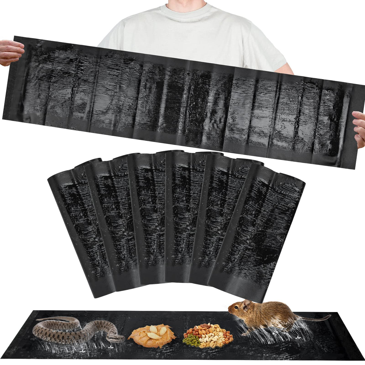 Wanqueen 6-pack sticky trap with extended coverage for broad indoor rodent control