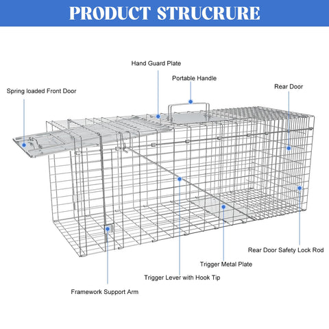 Wanqueen humane live animal trap folded-compact demonstrates easy transport and storage after use
