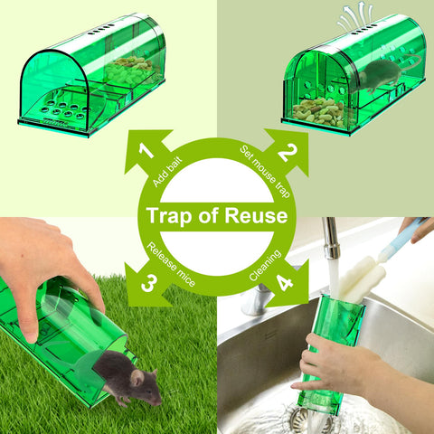 Wanqueen humane mouse trap 2-pack waterproof body protects against weather in outdoor setups
