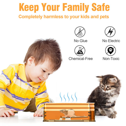 Wanqueen humane mouse trap with closed door demonstrates no-kill capture in action