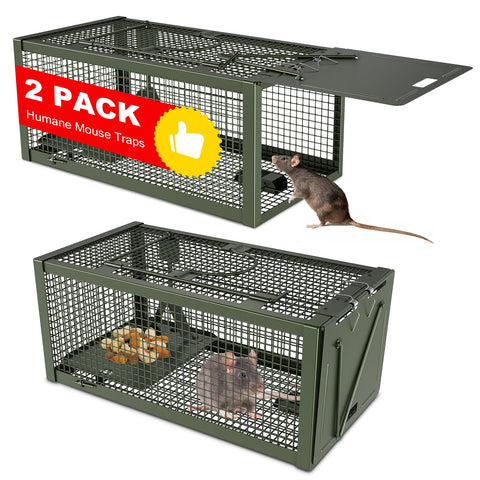 Wanqueen humane mouse trap pack front view for easy one-handed operation.