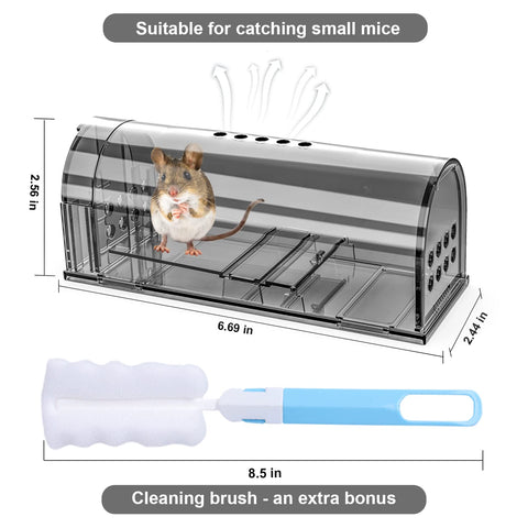 Wanqueen humane mouse traps: bait compartment accessible for effective attraction.