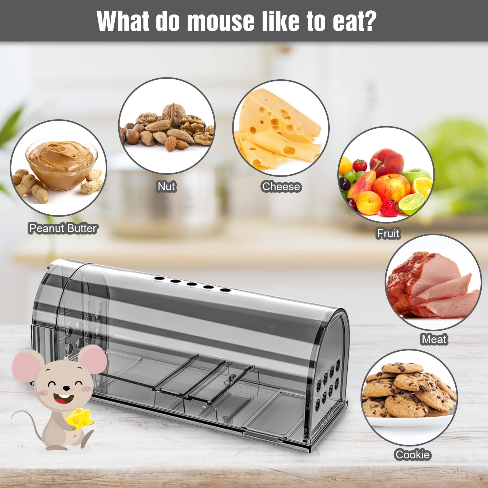 Wanqueen humane mouse traps: compact design for porch and shed outdoor use.
