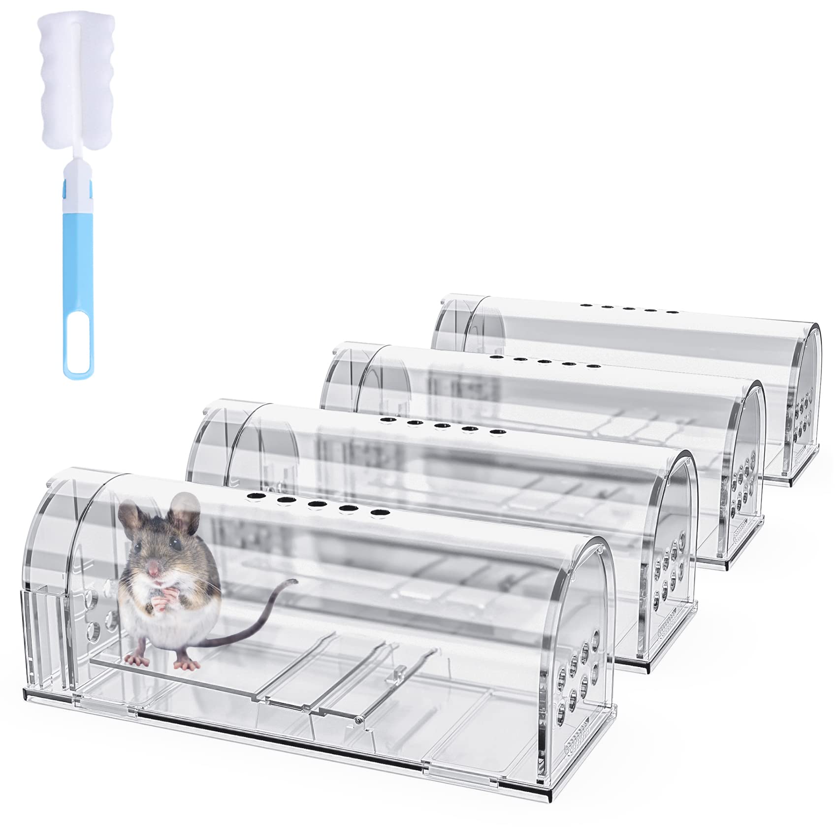 Wanqueen humane mouse traps set for no-kill live catch indoors and outdoors