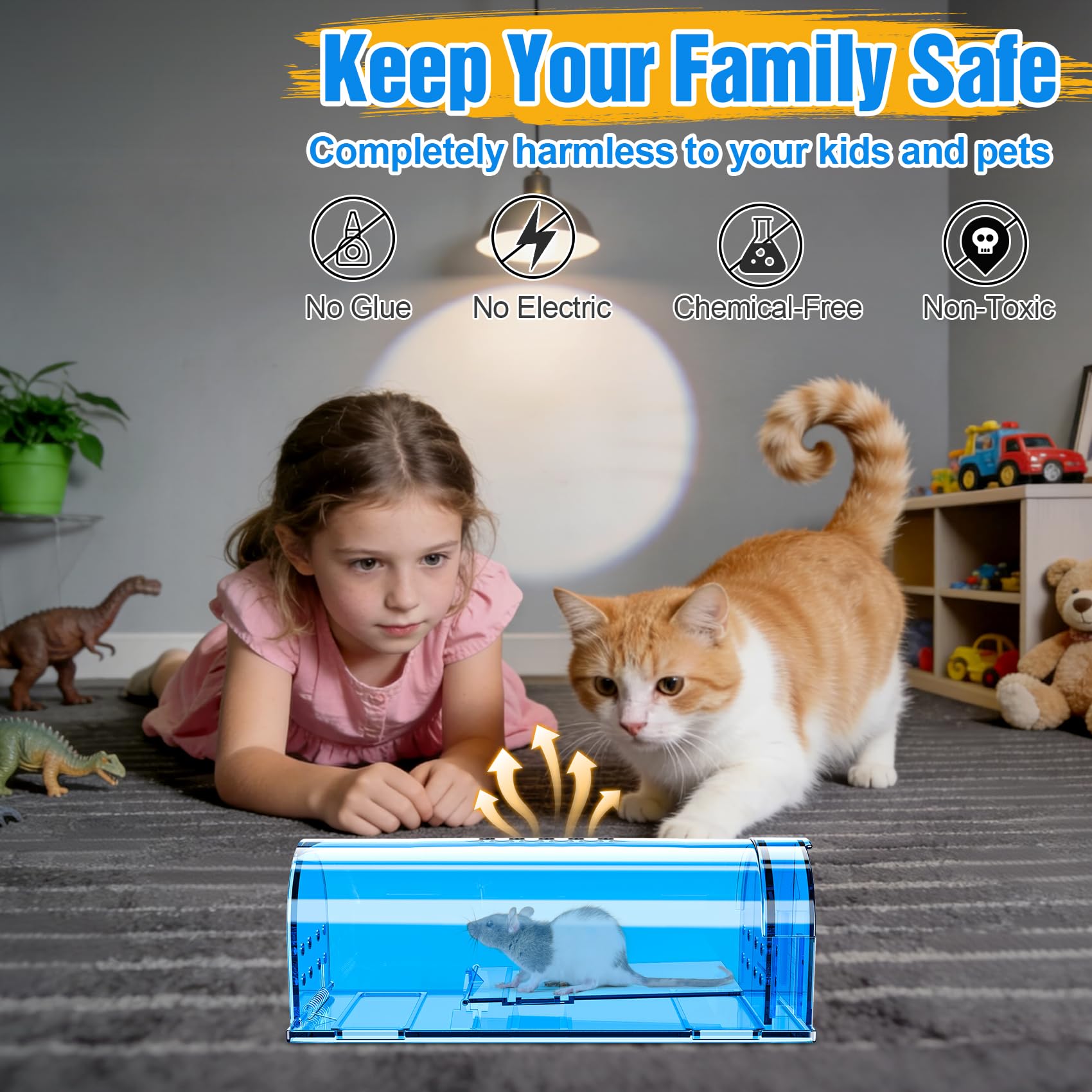 Wanqueen live mouse trap doors enable quick catch-and-release without harm.