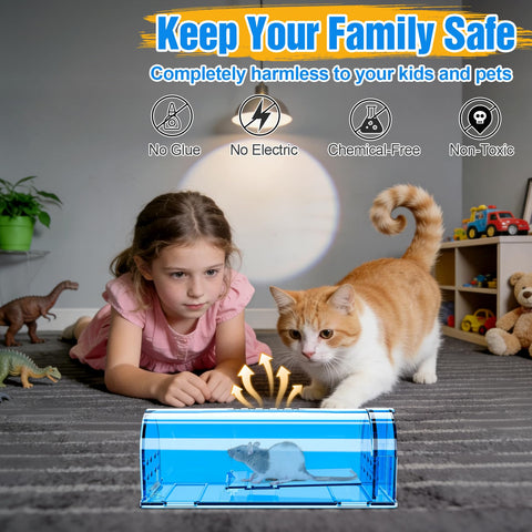 Wanqueen live mouse trap doors enable quick catch-and-release without harm.