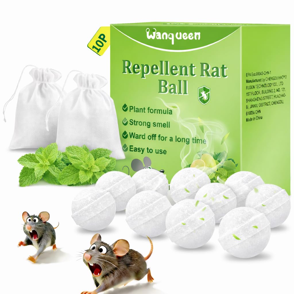 Wanqueen mouse repellent balls packaging, ready-to-use deterrent for home protection