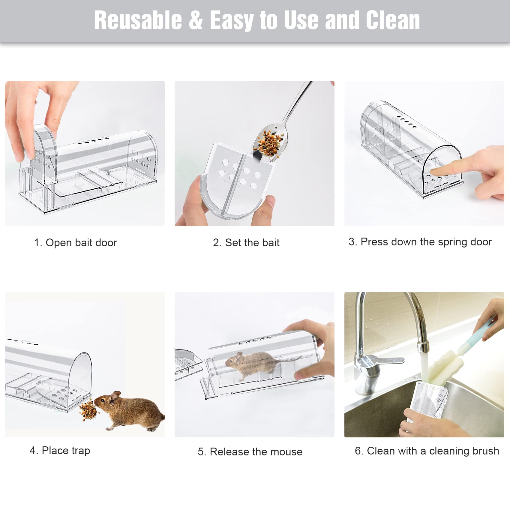 Wanqueen reusable mouse trap ready for outdoor use in damp conditions