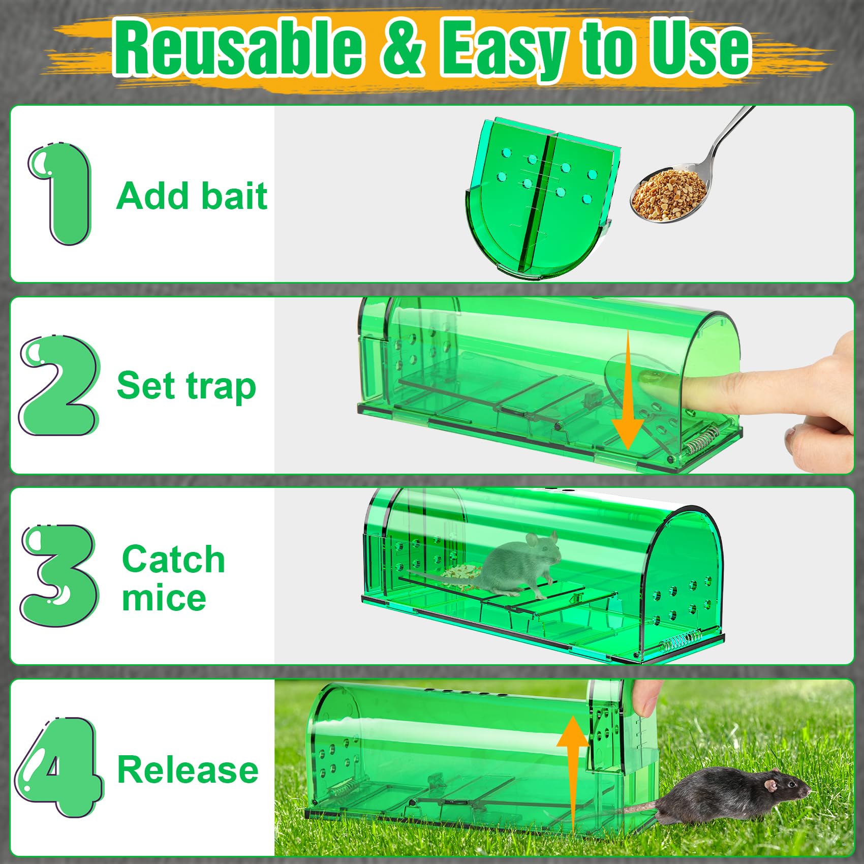 Wanqueen pet-safe setup around kids and pets thanks to bait-based lure.