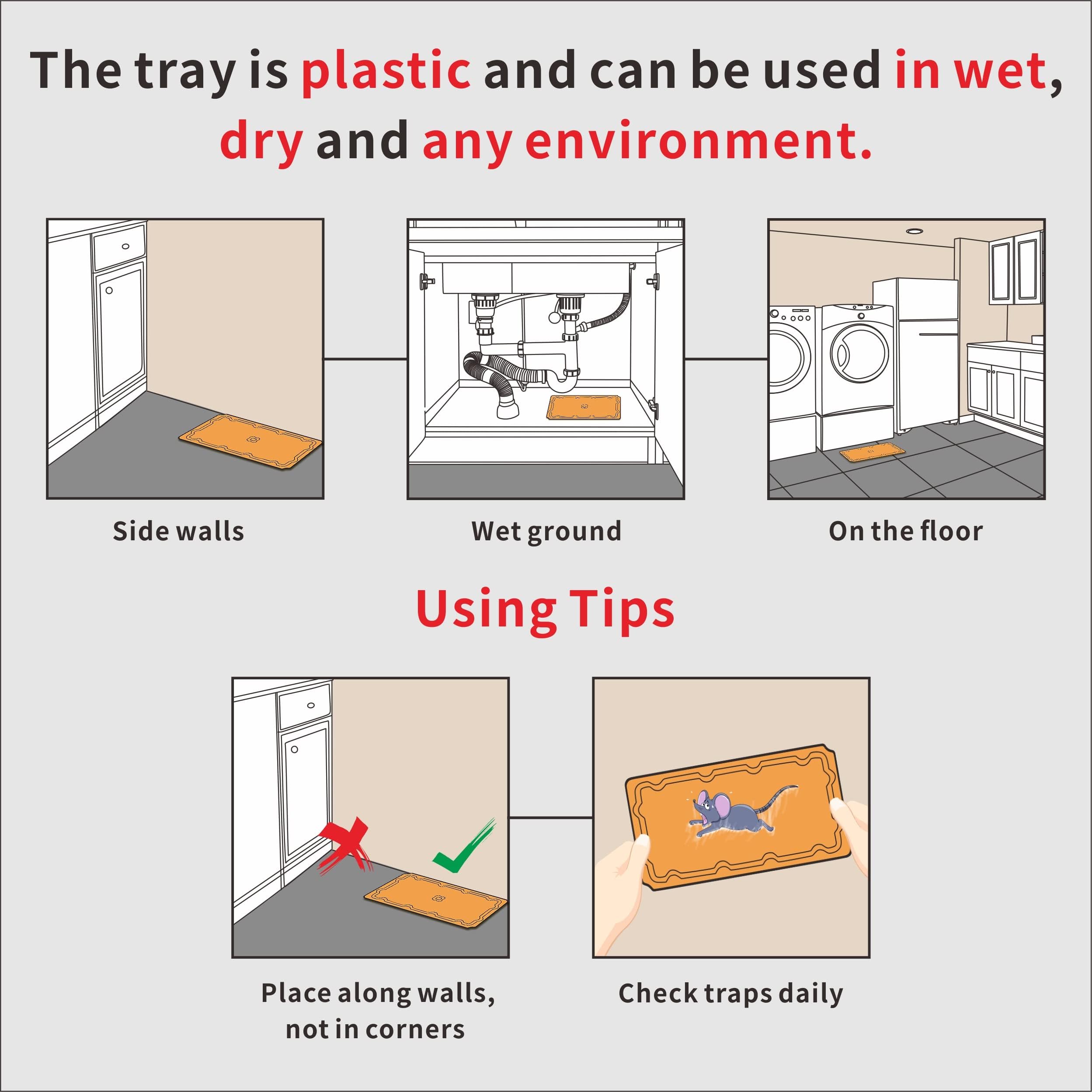 Wanqueen sticky trap corner placement enables easy installation in tight spaces
