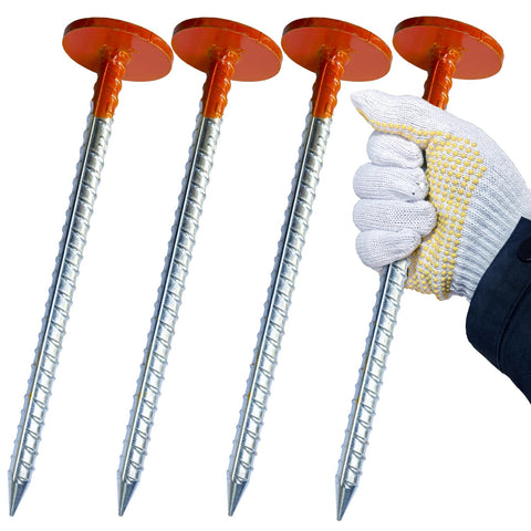 WANSRUYI rebar survey marker stake 12 inch is easy to spot thanks to its orange coating.