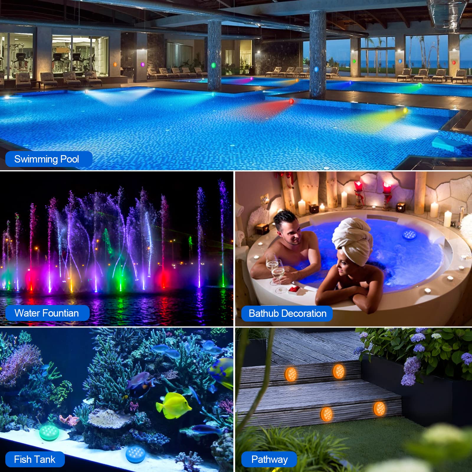 WANTERONG party-ready pool light supports birthdays and celebrations.