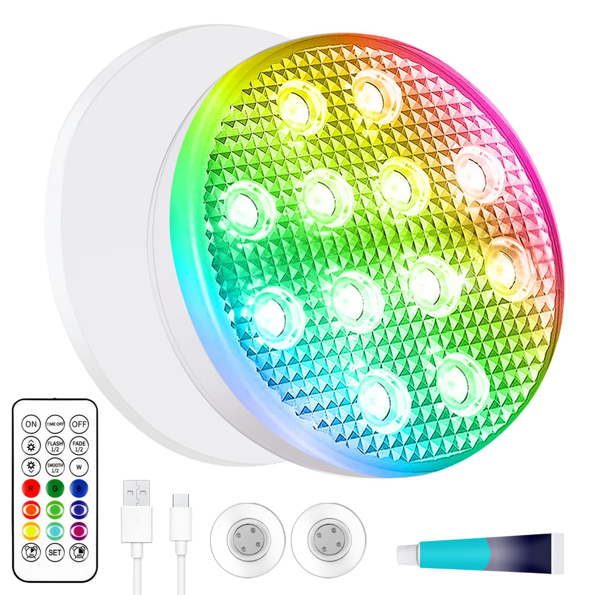 WANTERONG rechargeable-submersible pool light illuminates underwater spaces for pools and ponds.