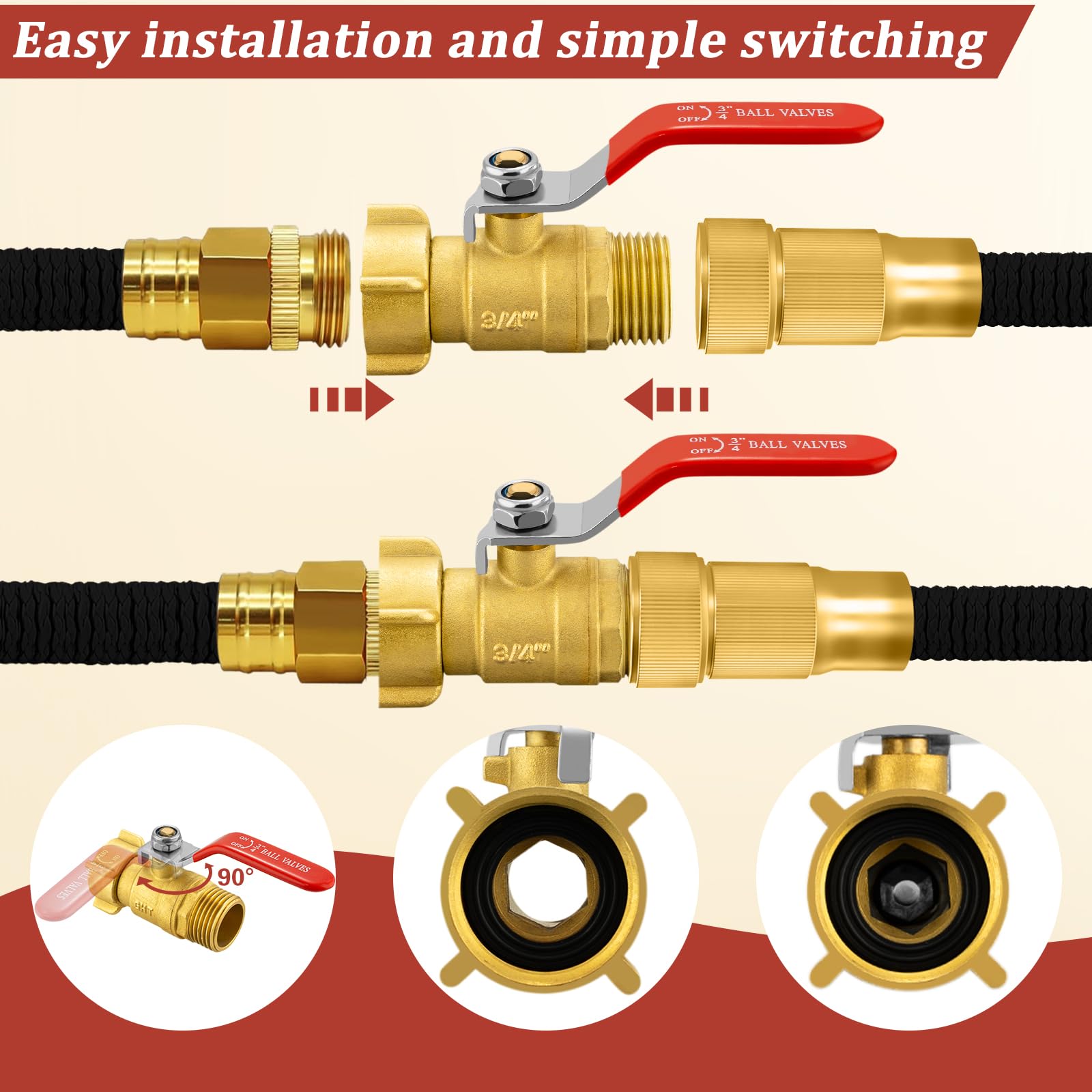 Wantmatch 3-4 GHT thread valve shown fitting inlet and outlet connections.