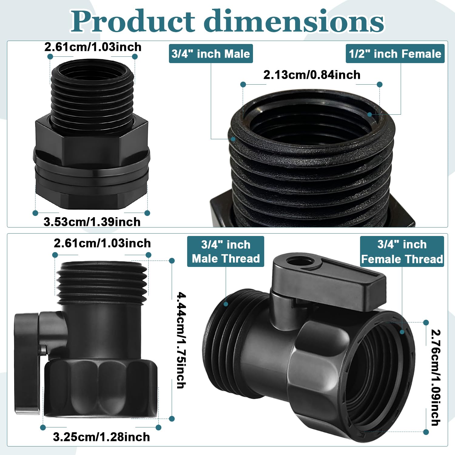 Wantmatch 3-4 inch GHT bulkhead fitting sealed on rain barrel