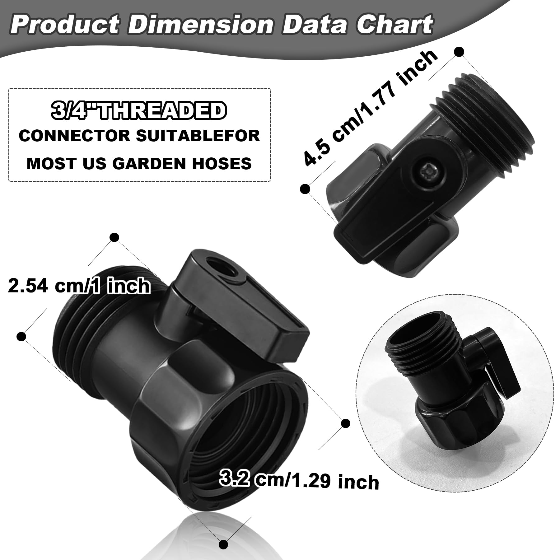 Wantmatch 3-4inch hose-thread valve close-up shows easy operation and precise throttling.